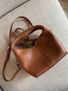 Bob Ore Brown Leather Mini Crossbody  Bag